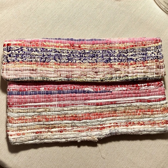 Unbranded Handbags - Bohemian Southwestern Rag Rug Colorful Fold Envelope Flap Clutch Bag Purse